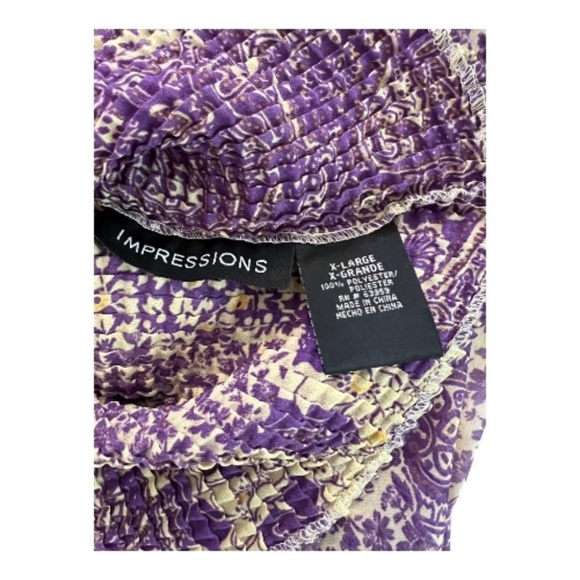 ✨ EUC IMPRESSIONS Purple & Tan Floral 2-Piece Matching Set | Women’s Sz XL - Picture 10 of 11